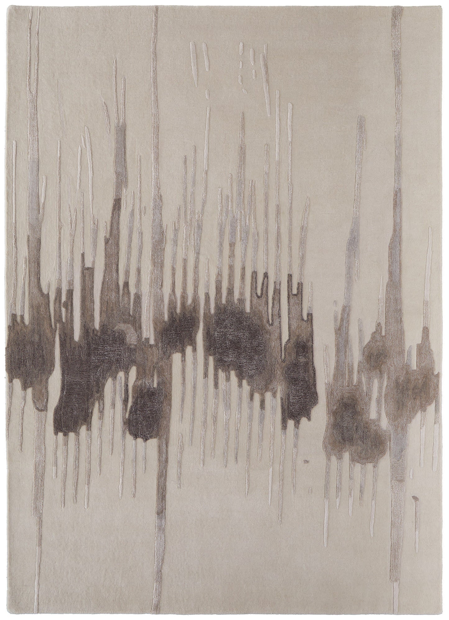 12 x 15 Ivory Taupe & Brown Hand Tufted Rug