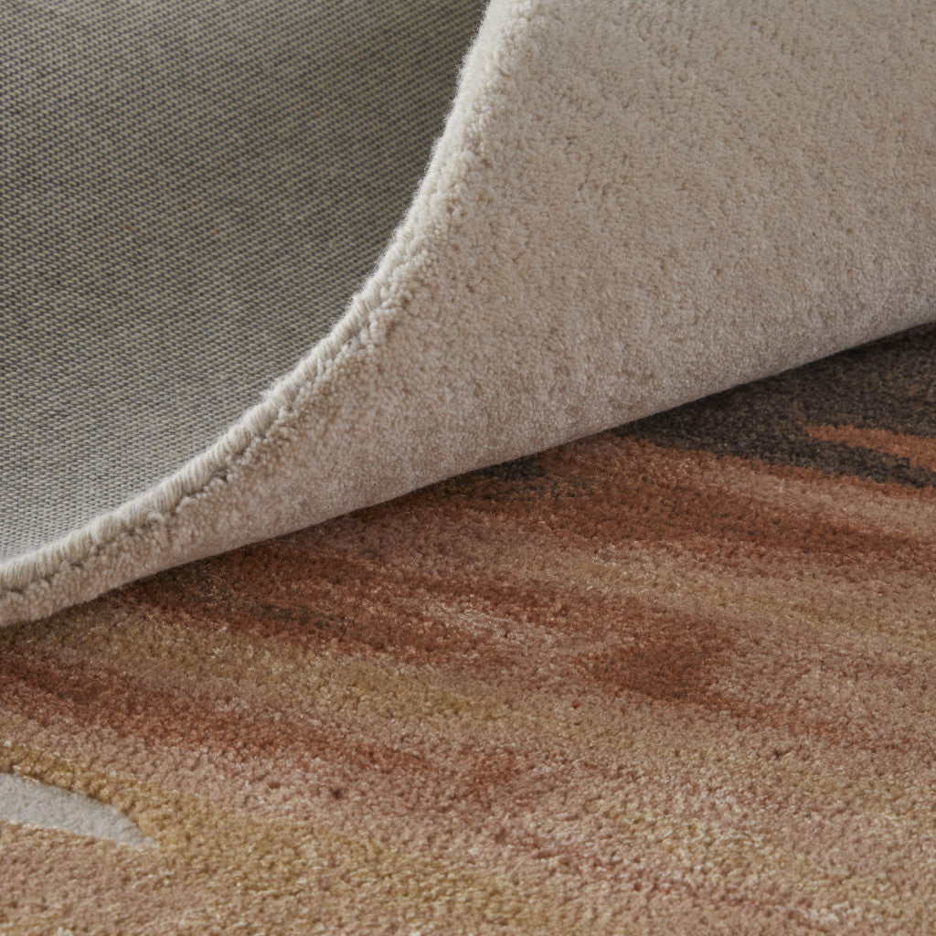 4 x 6 Tan Brown & Orange Hand Tufted Rug