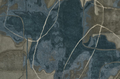 4 x 6 Blue & Gray Hand Tufted Rug