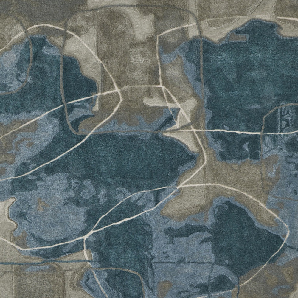 4 x 6 Blue & Gray Hand Tufted Rug