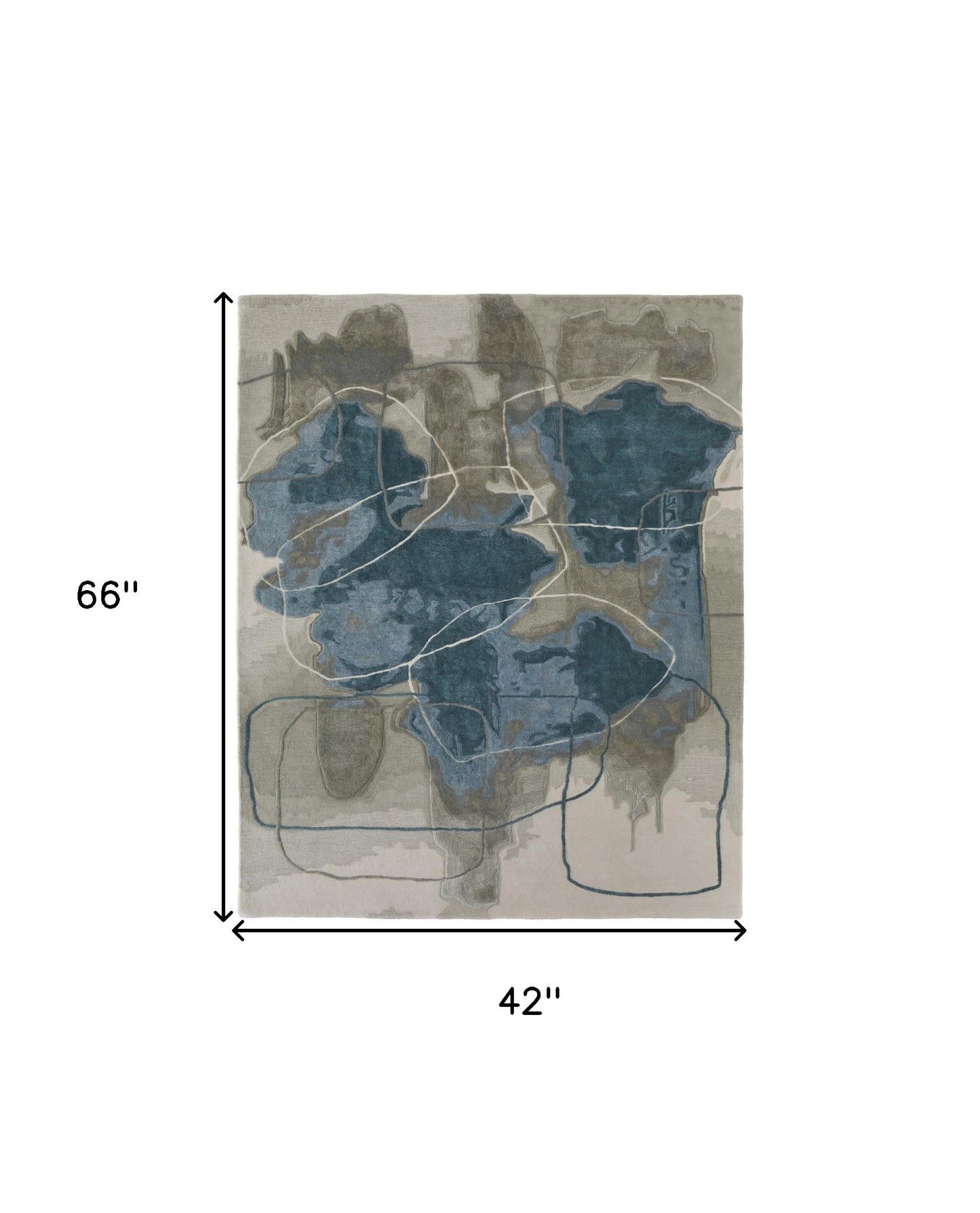 4 x 6 Blue & Gray Hand Tufted Rug