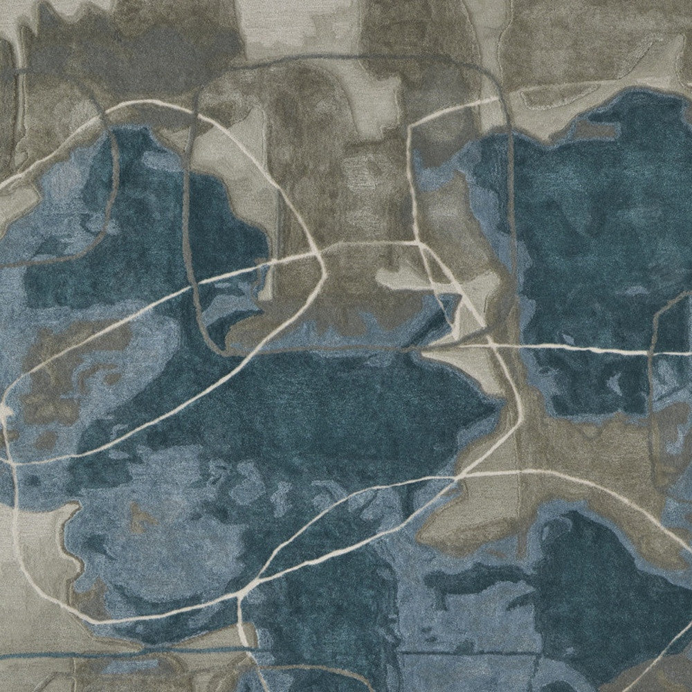 8 x 10 Blue & Gray Hand Tufted Rug