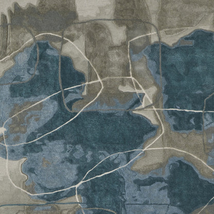 9 x 12 Blue & Gray Hand Tufted Rug