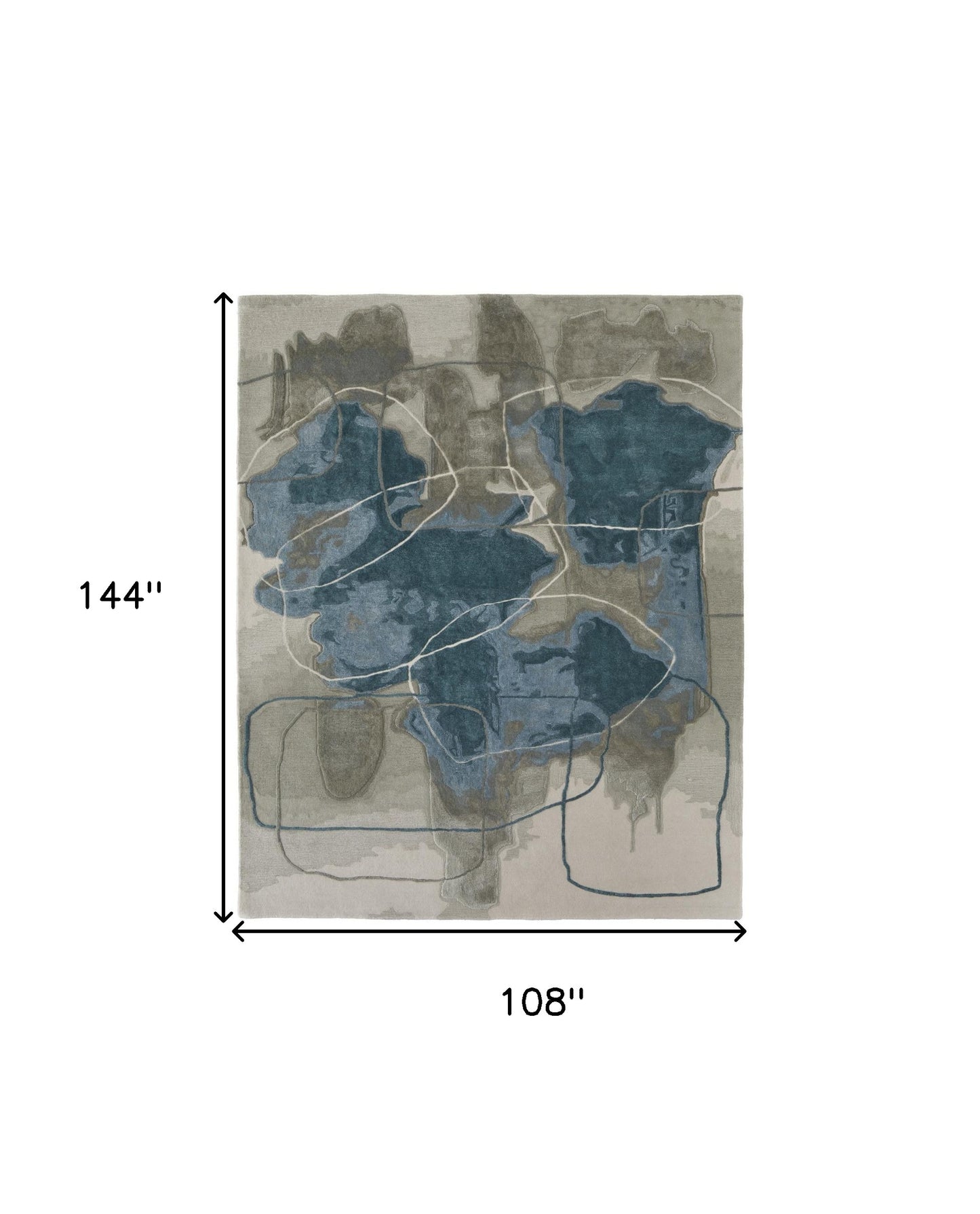 9 x 12 Blue & Gray Hand Tufted Rug
