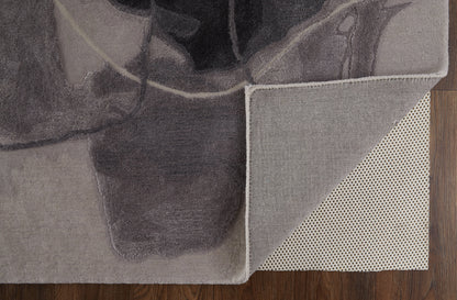 9 x 12 Gray & Ivory Hand Tufted Rug
