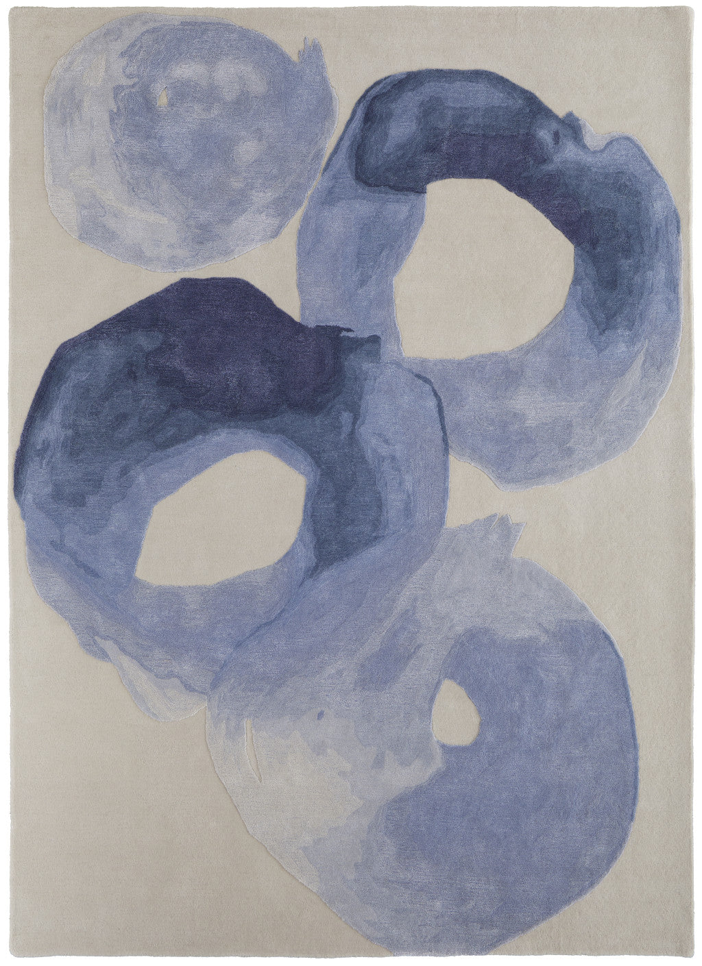 4 x 6 Blue & Ivory Hand Tufted Rug