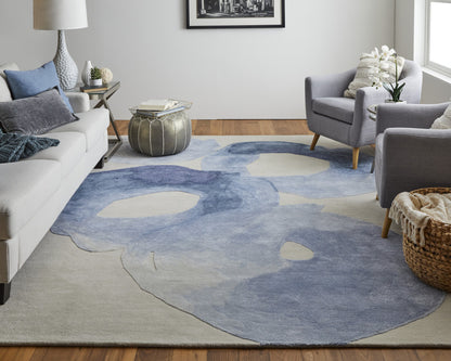 4 x 6 Blue & Ivory Hand Tufted Rug