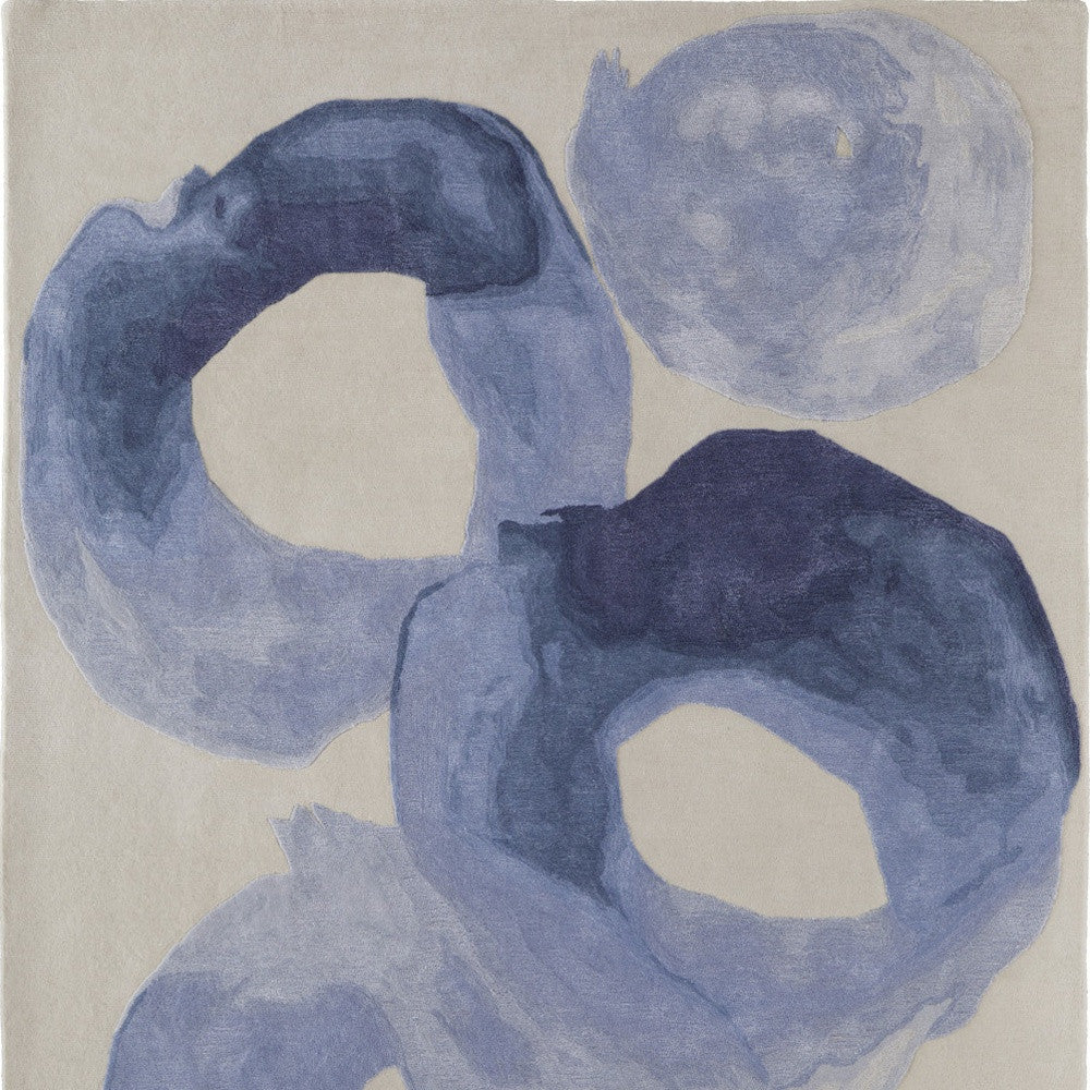 4 x 6 Blue & Ivory Hand Tufted Rug