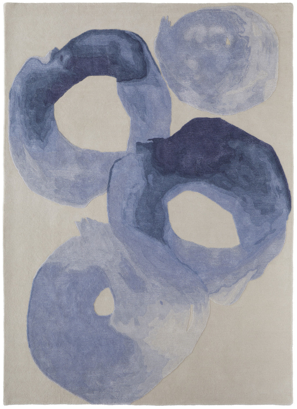 9 x 12 Blue & Ivory Hand Tufted Rug