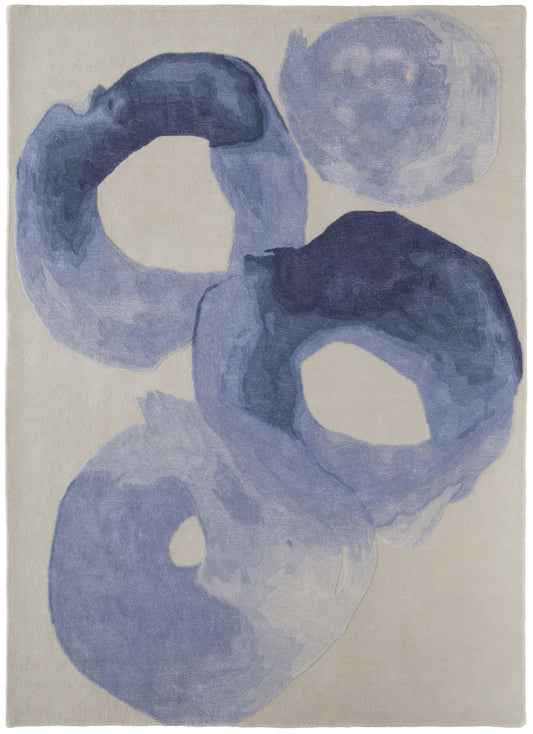 9 x 12 Blue & Ivory Hand Tufted Rug