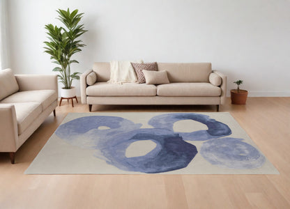 12 x 15 Blue & Ivory Hand Tufted Rug