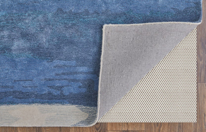 4 x 6 Blue & Ivory Hand Tufted Rug