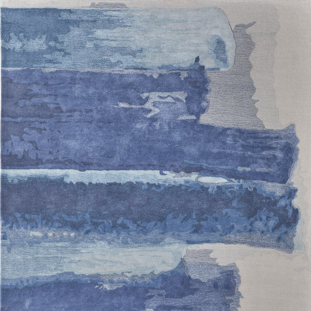 4 x 6 Blue & Ivory Hand Tufted Rug