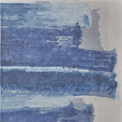 9 x 12 Blue & Ivory Hand Tufted Rug