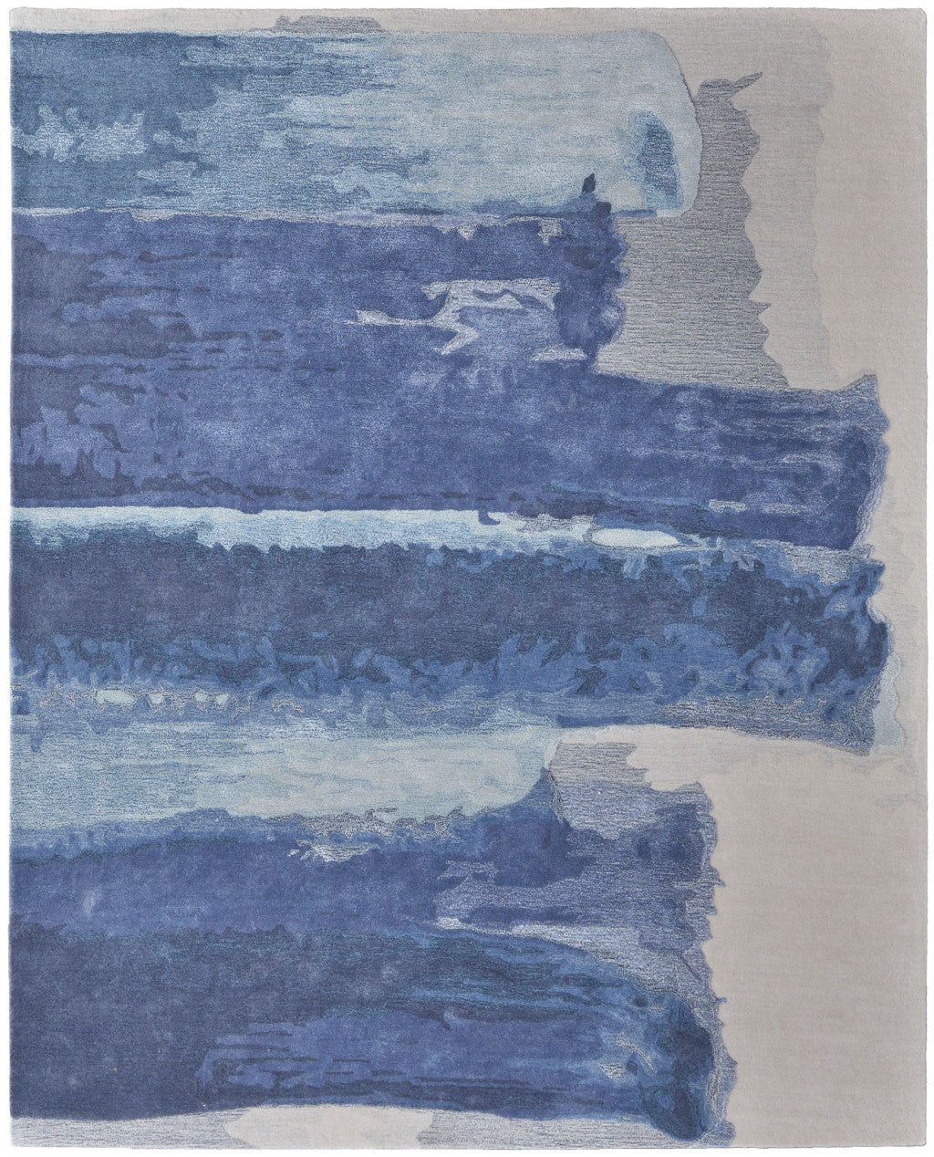 9 x 12 Blue & Ivory Hand Tufted Rug