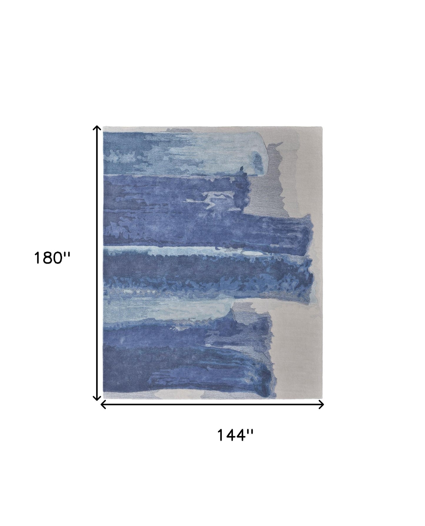 12 x 15 Blue & Ivory Hand Tufted Rug
