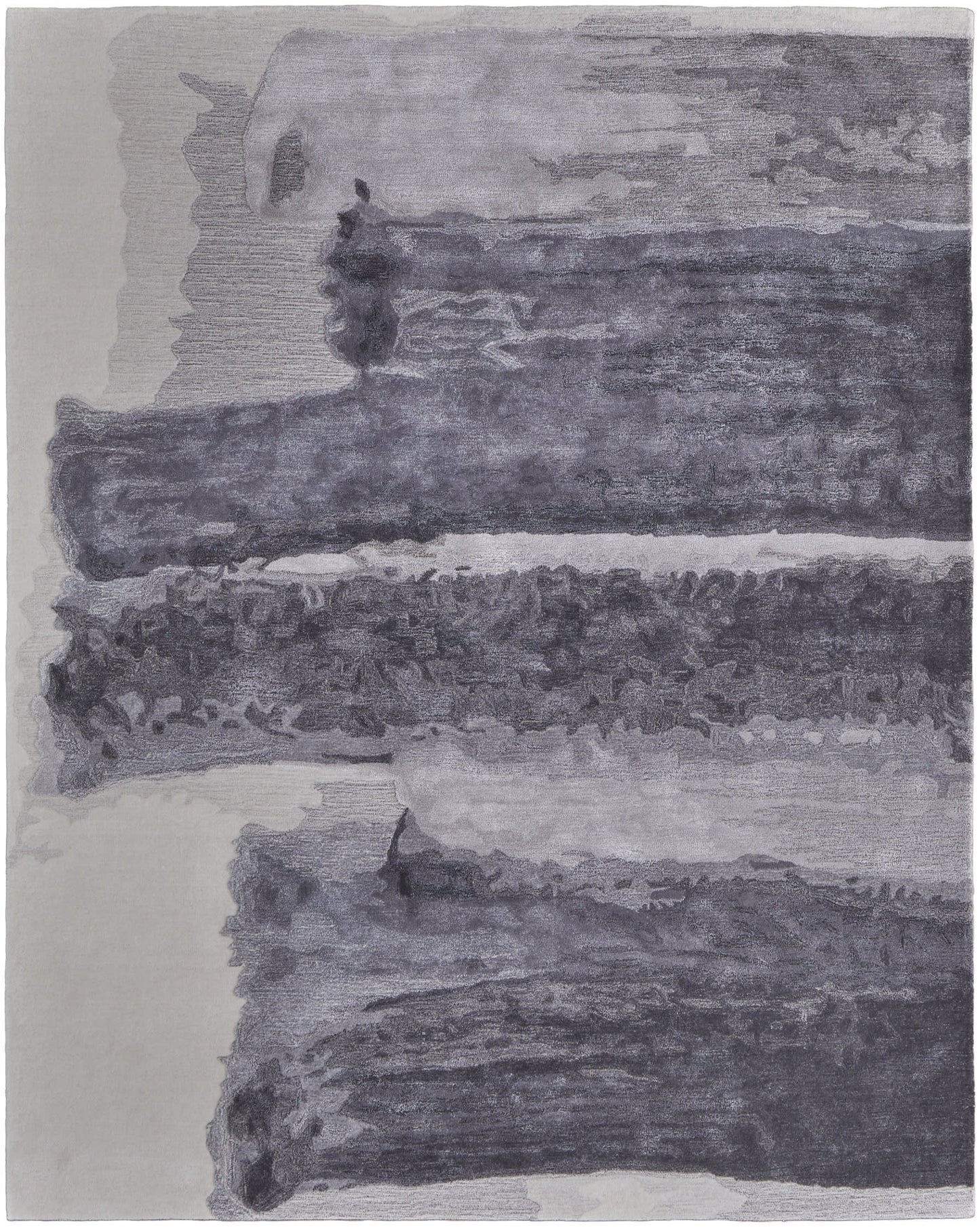 4 x 6 Dark Gray & Ivory Hand Tufted Rug