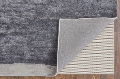 12 x 15 Dark Gray & Ivory Hand Tufted Rug