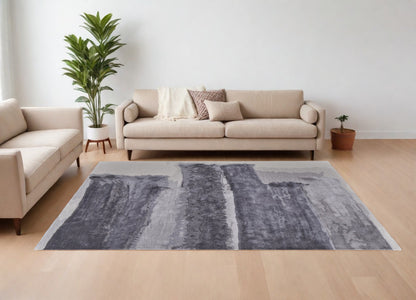 12 x 15 Dark Gray & Ivory Hand Tufted Rug