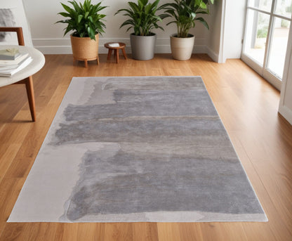 4 x 6 Gray & Ivory Hand Tufted Rug