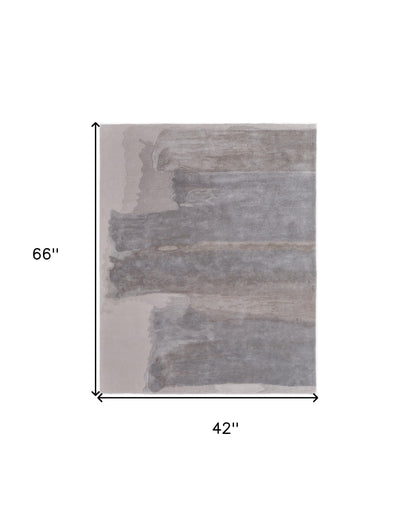 4 x 6 Gray & Ivory Hand Tufted Rug