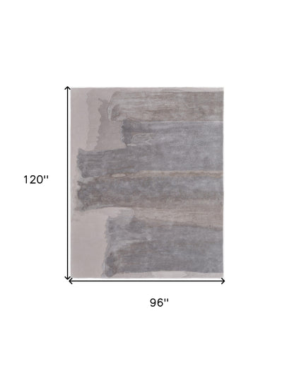 8 x 10 Gray & Ivory Hand Tufted Rug
