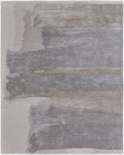 8 x 10 Gray & Ivory Hand Tufted Rug