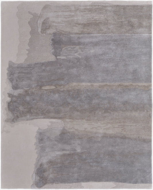 8 x 10 Gray & Ivory Hand Tufted Rug