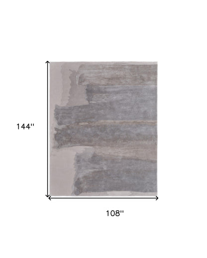 9 x 12 Gray & Ivory Hand Tufted Rug
