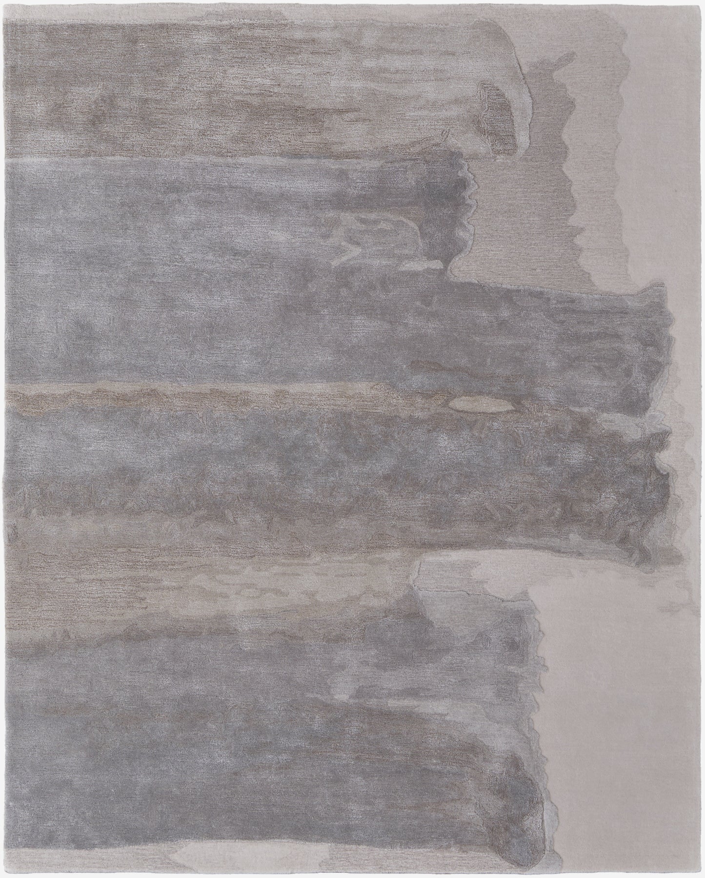 9 x 12 Gray & Ivory Hand Tufted Rug