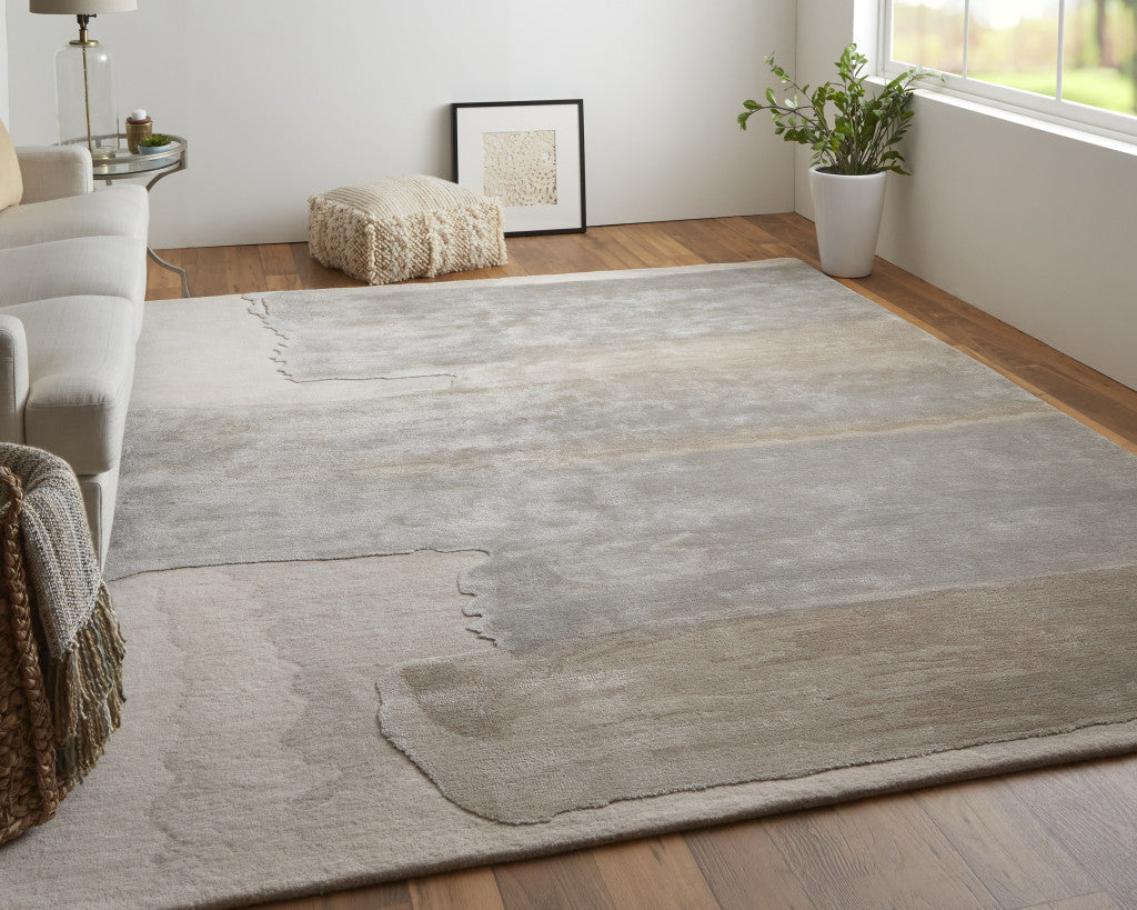 12 x 15 Gray & Ivory Hand Tufted Rug