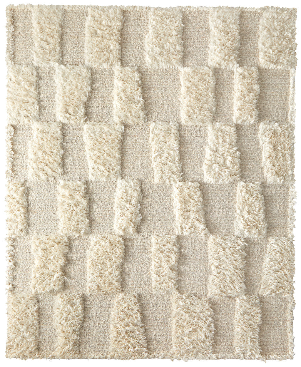 4 x 6 Ivory Wool Geometric Hand Woven Rug
