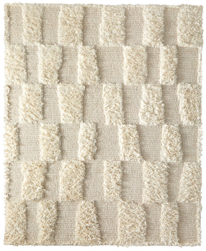 4 x 6 Ivory Wool Geometric Hand Woven Rug