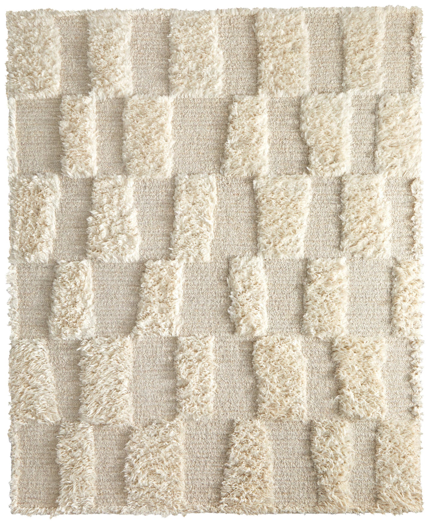4 x 6 Ivory Wool Geometric Hand Woven Rug