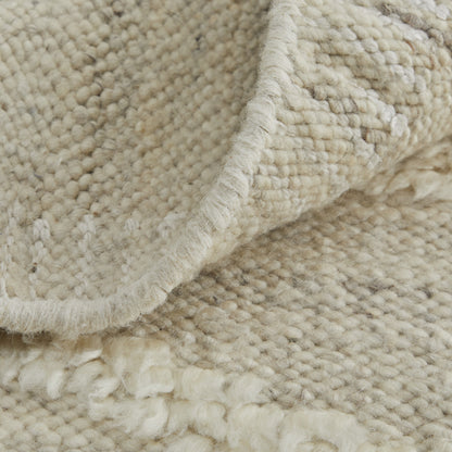 4 x 6 Tan & Ivory Wool Geometric Hand Woven Rug