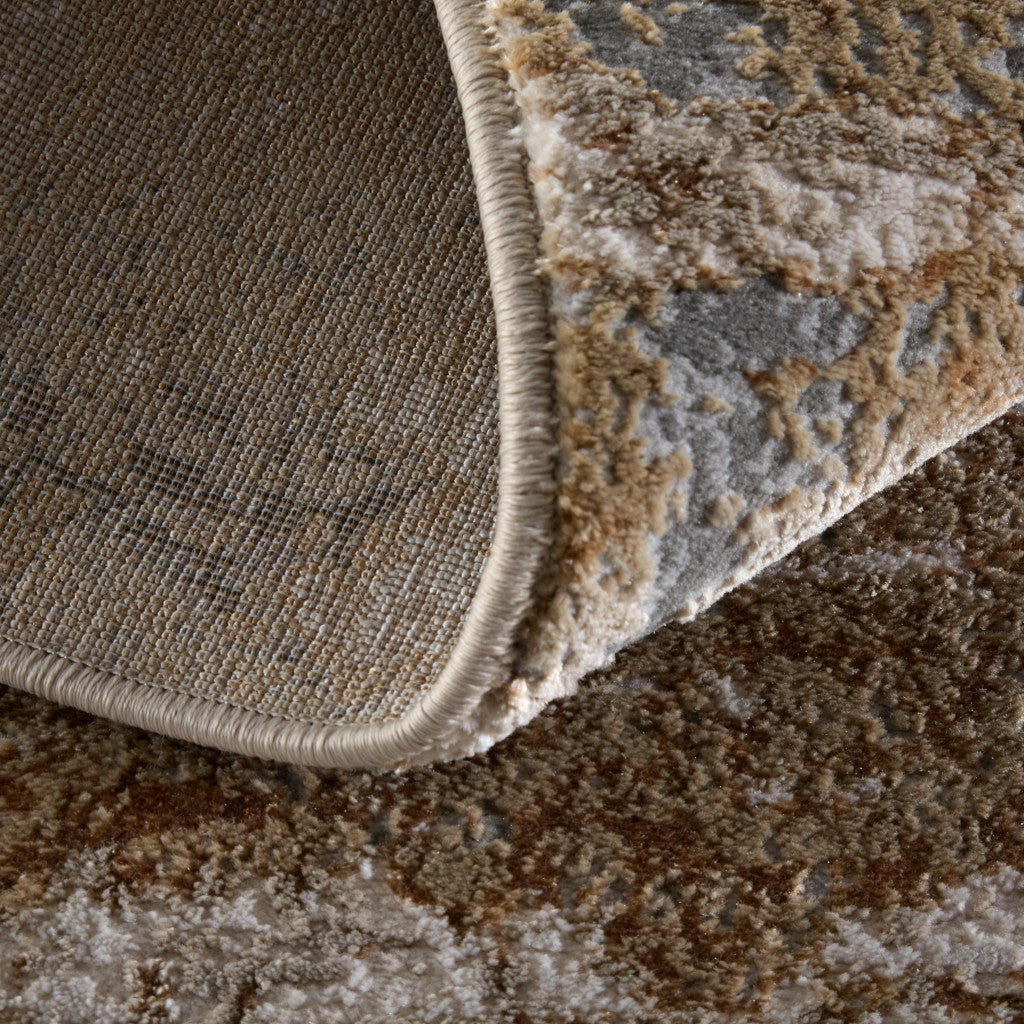 8 x 10 Ivory Tan & Gray Power Loom Rug