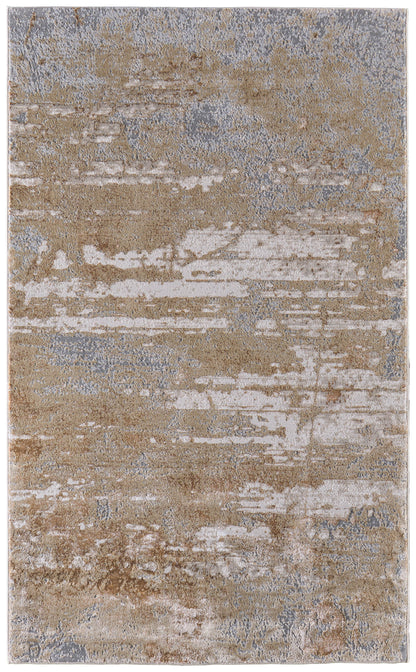 8 x 10 Ivory Tan & Gray Power Loom Rug