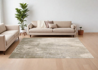 8 x 10 Gray & Ivory Power Loom Rug