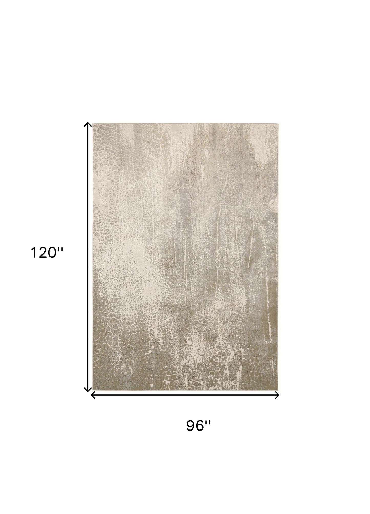 8 x 10 Gray & Ivory Power Loom Rug