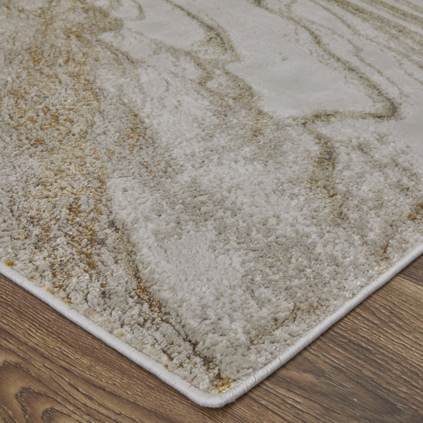 12 x 15 Ivory Brown & Gold Power Loom Rug