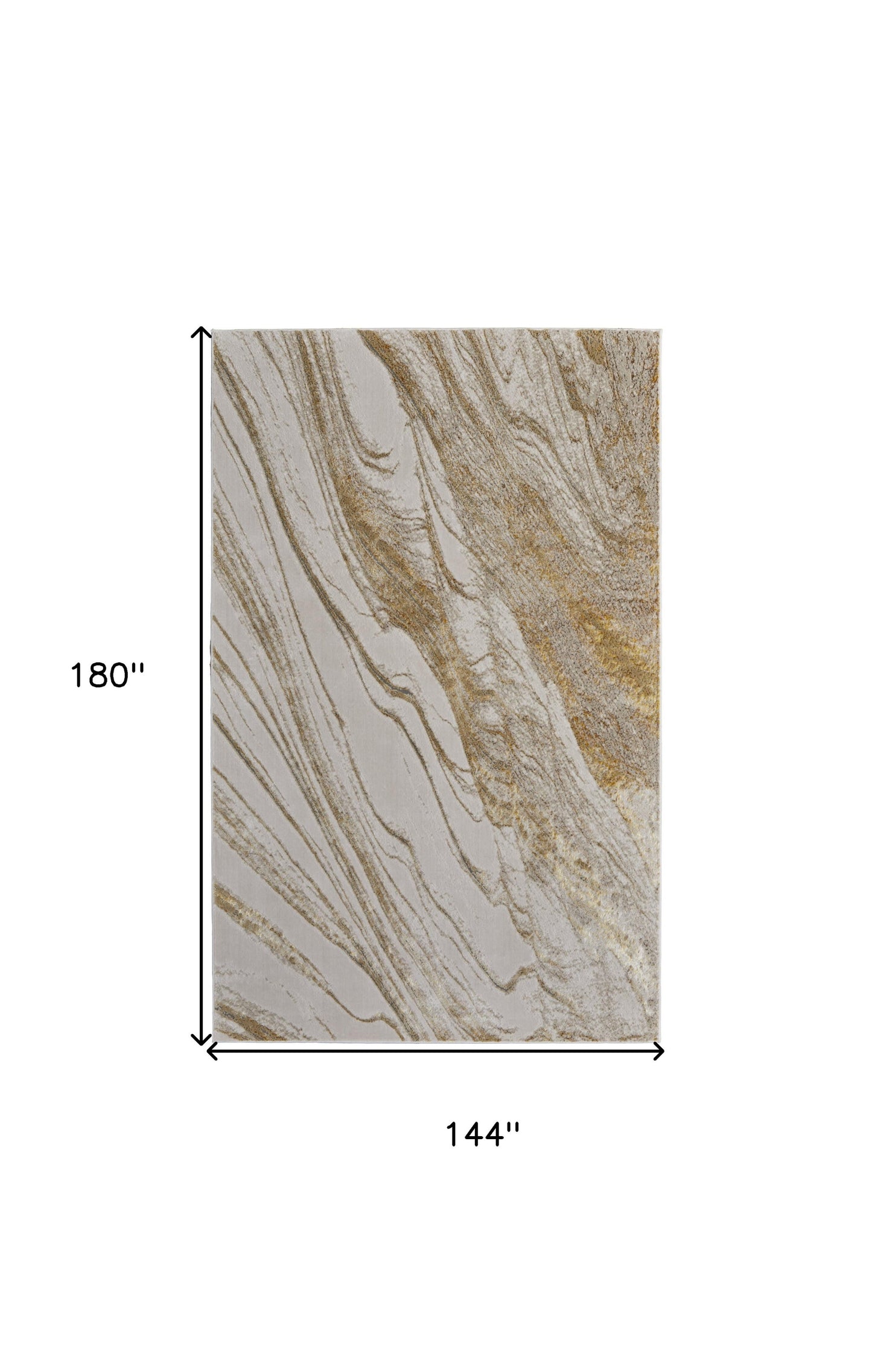 12 x 15 Ivory Brown & Gold Power Loom Rug