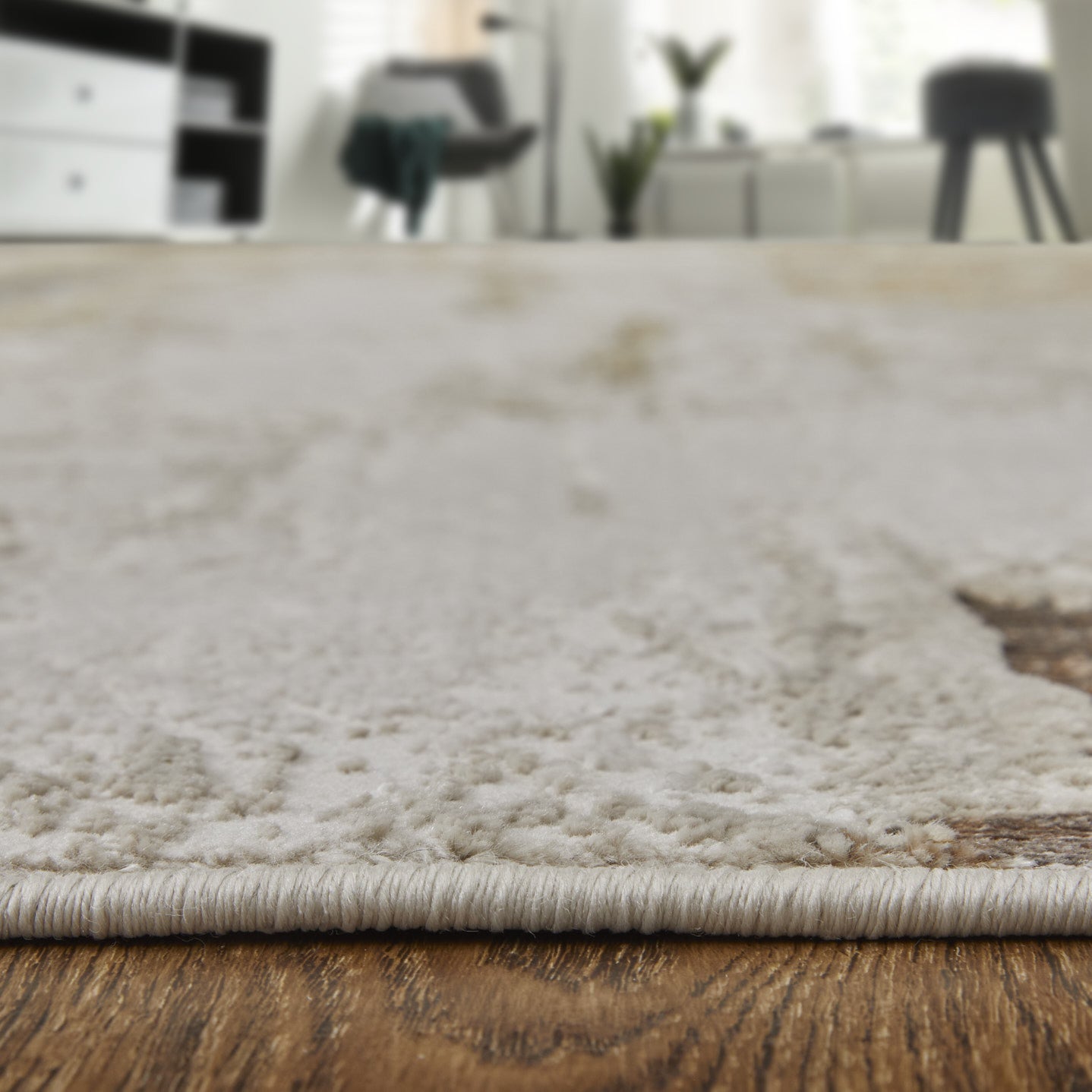 10 x 13 Ivory Gray & Brown Power Loom Rug