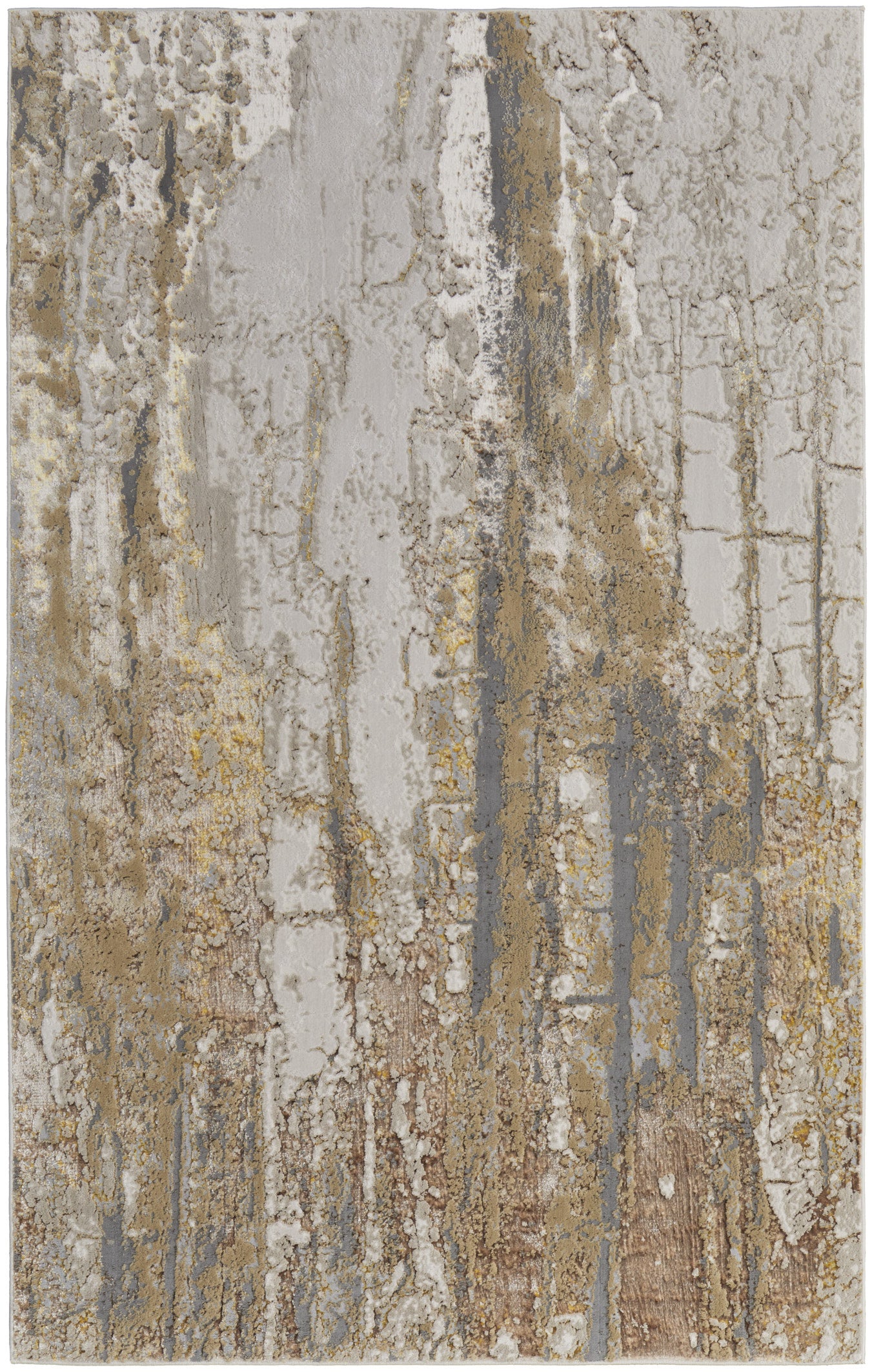 12 x 15 Ivory Gray & Brown Power Loom Rug