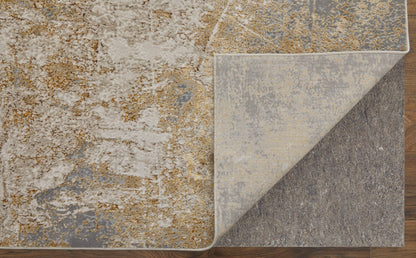 10 x 13 Ivory Gray & Brown Power Loom Rug