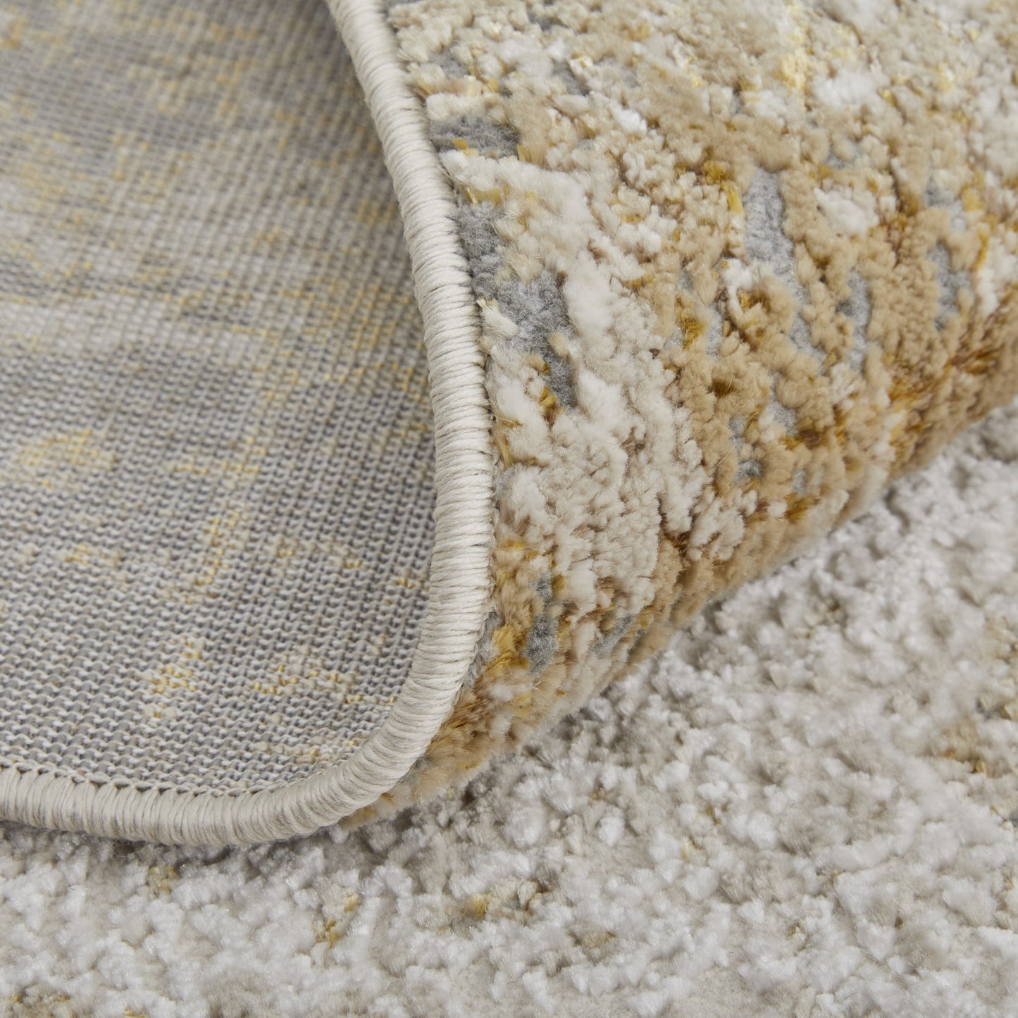 10 x 13 Ivory Gray & Brown Power Loom Rug