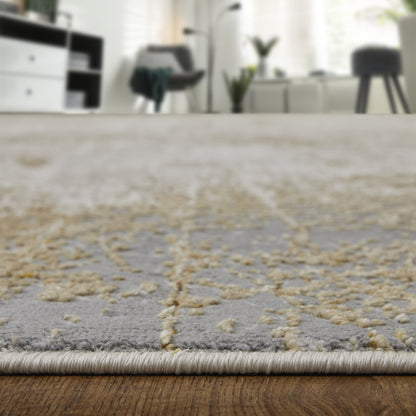 10 x 13 Ivory Gray & Brown Power Loom Rug