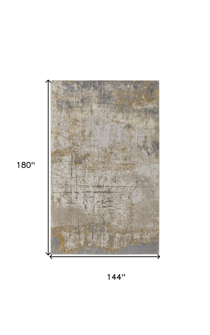 12 x 15 Ivory Gray & Brown Power Loom Rug