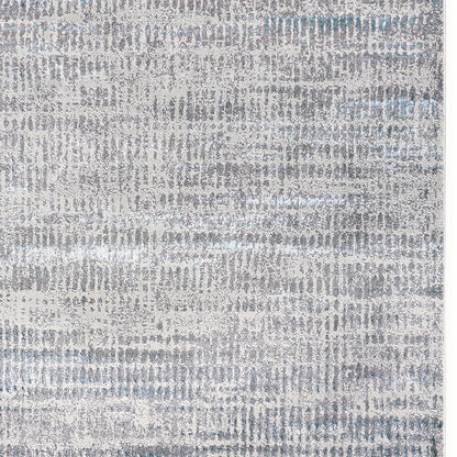 8 x 10 Ivory Gray & Blue Power Loom Rug