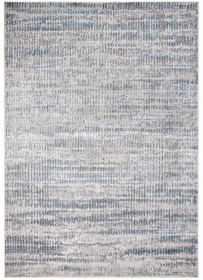 8 x 10 Ivory Gray & Blue Power Loom Rug