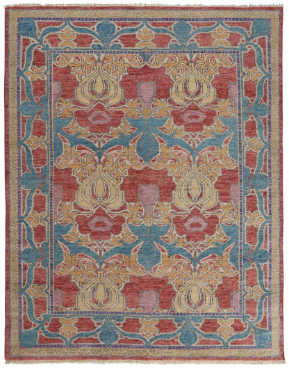 12 x 15 Blue Red & Yellow Wool Oriental Hand Knotted Rug